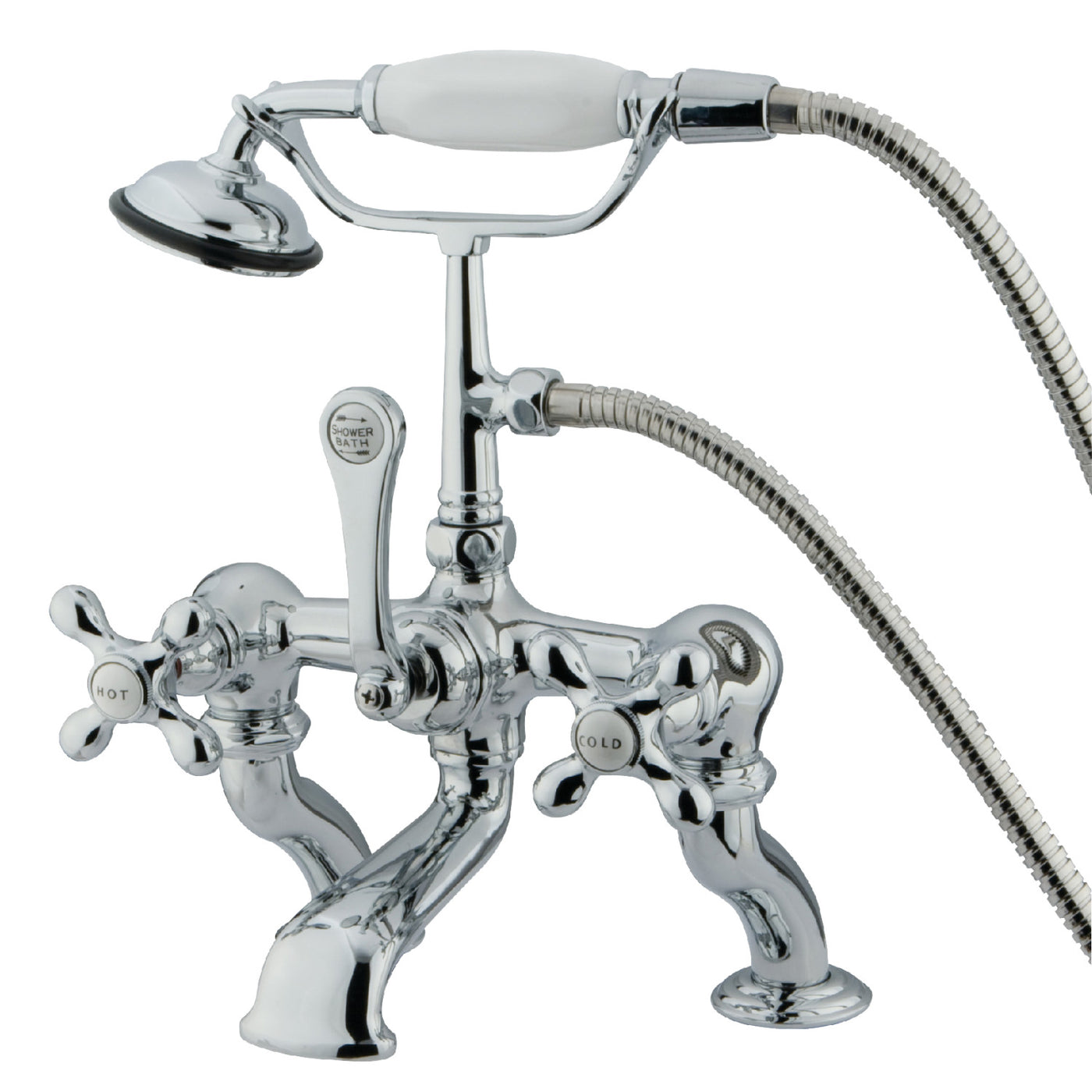 Elements of Design DT4101AX 7-Inch Deck Mount Tub Faucet with Hand Shower, Polished Chrome