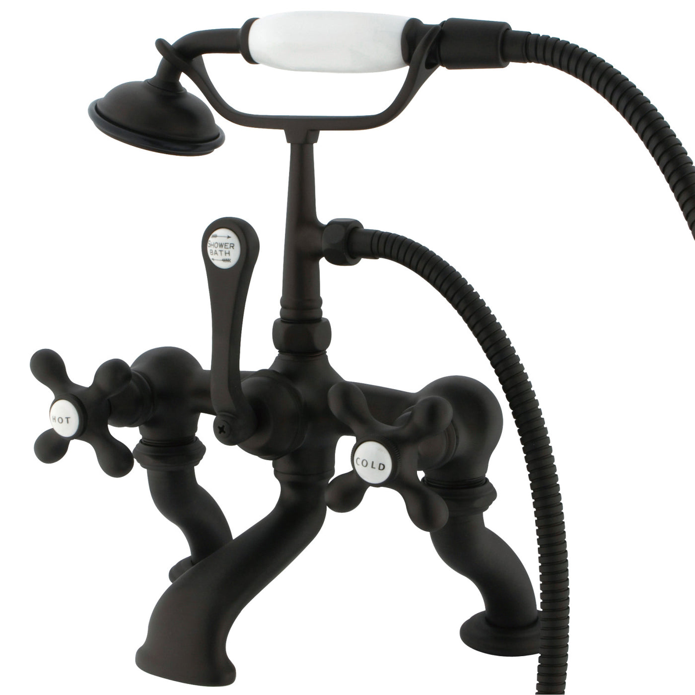 Elements of Design DT4115AX 7-Inch Deck Mount Tub Faucet with Hand Shower, Oil Rubbed Bronze