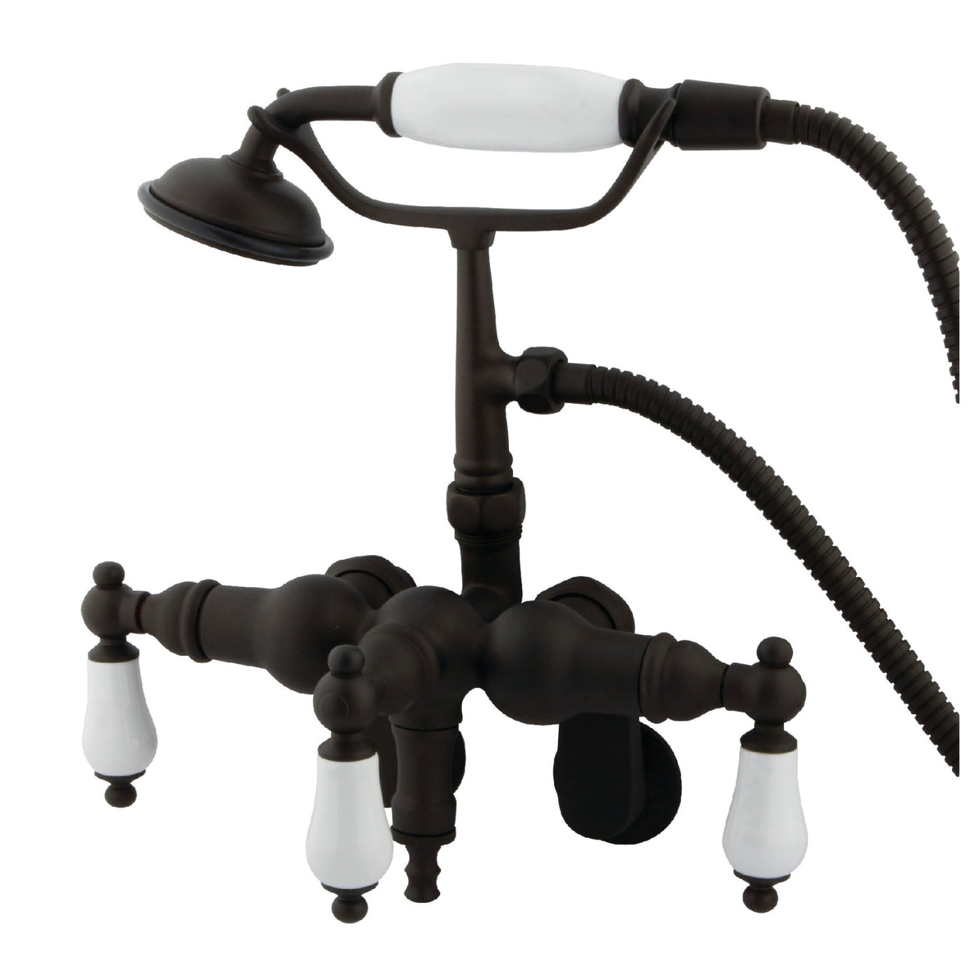 Elements of Design DT4195PL Adjustable Center Wall Mount Tub Faucet with Hand Shower, Oil Rubbed Bronze