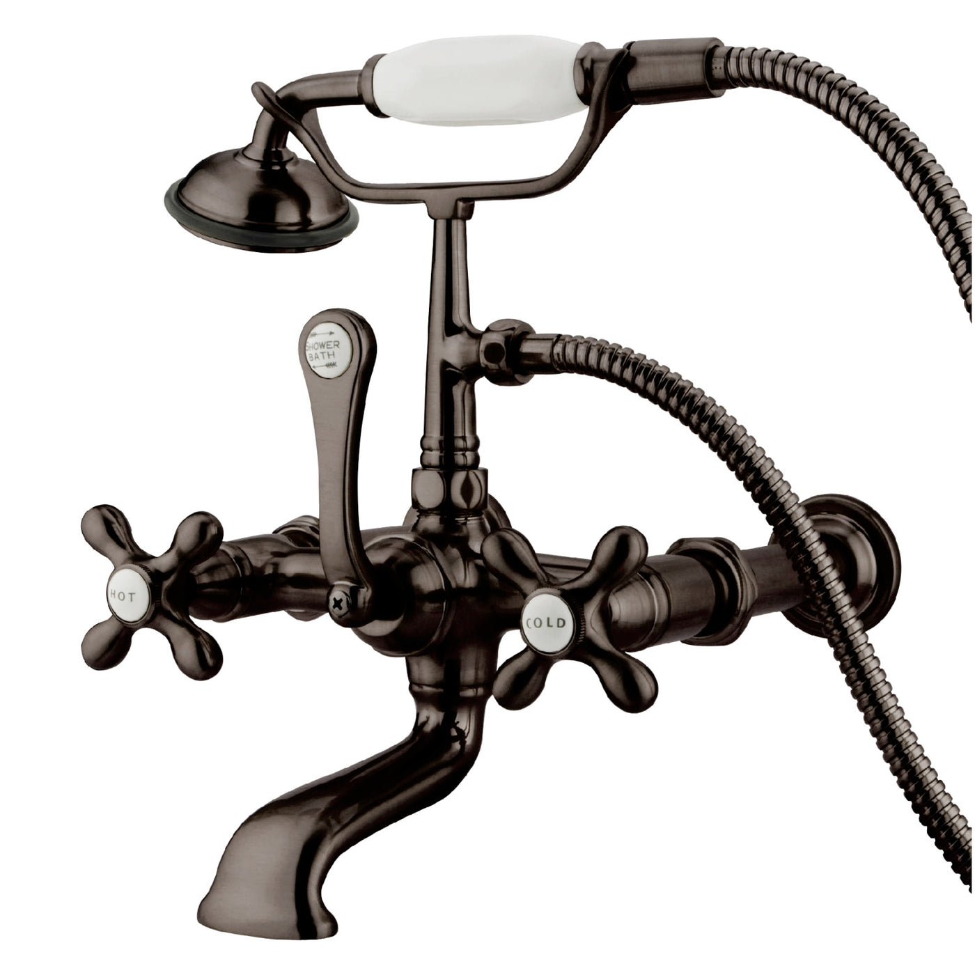 Elements of Design DT5415AX 7-Inch Wall Mount Tub Faucet with Hand Shower, Oil Rubbed Bronze