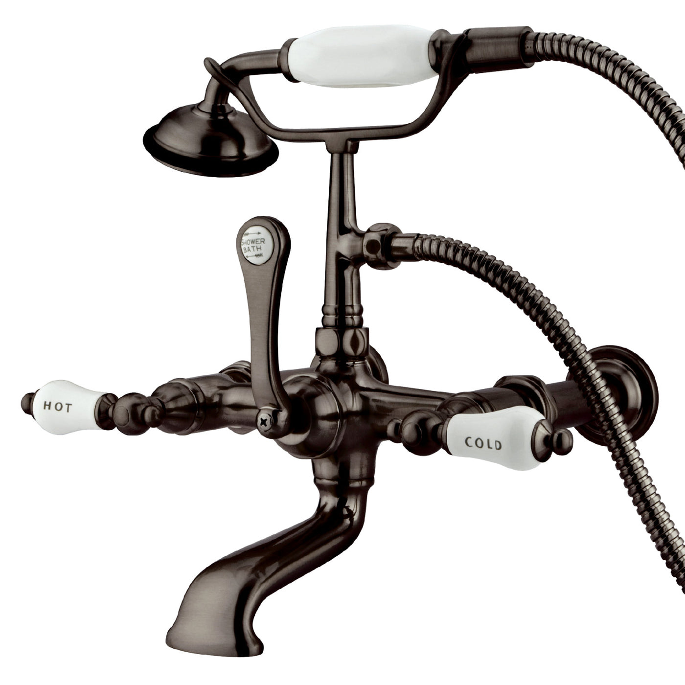 Elements of Design DT5415CL 7-Inch Wall Mount Tub Faucet with Hand Shower, Oil Rubbed Bronze