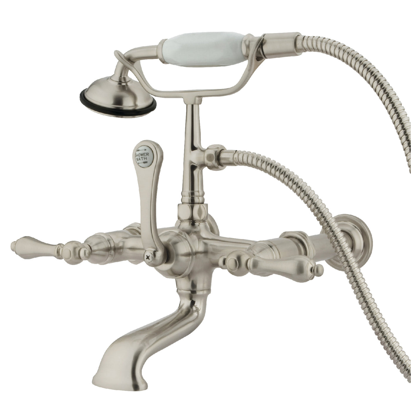 Elements of Design DT5418AL 7-Inch Wall Mount Tub Faucet with Hand Shower, Brushed Nickel