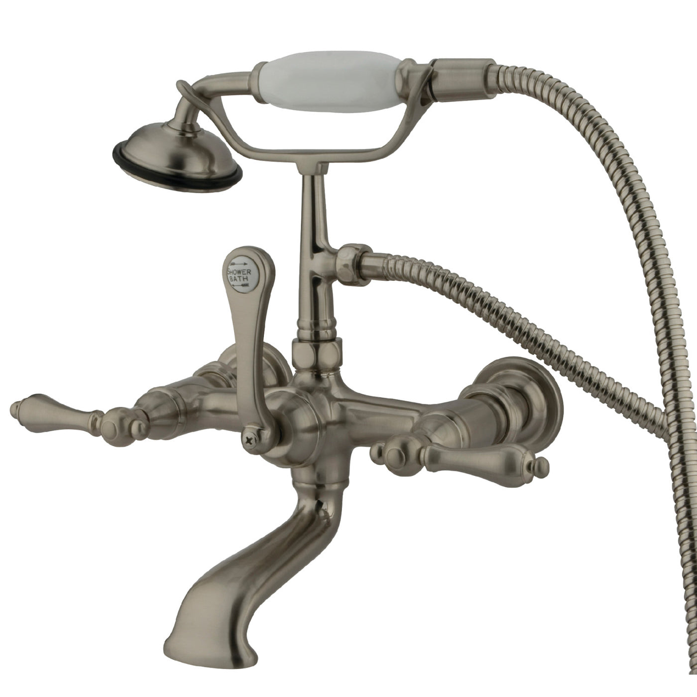 Elements of Design DT5518AL 7-Inch Wall Mount Tub Faucet with Hand Shower, Brushed Nickel