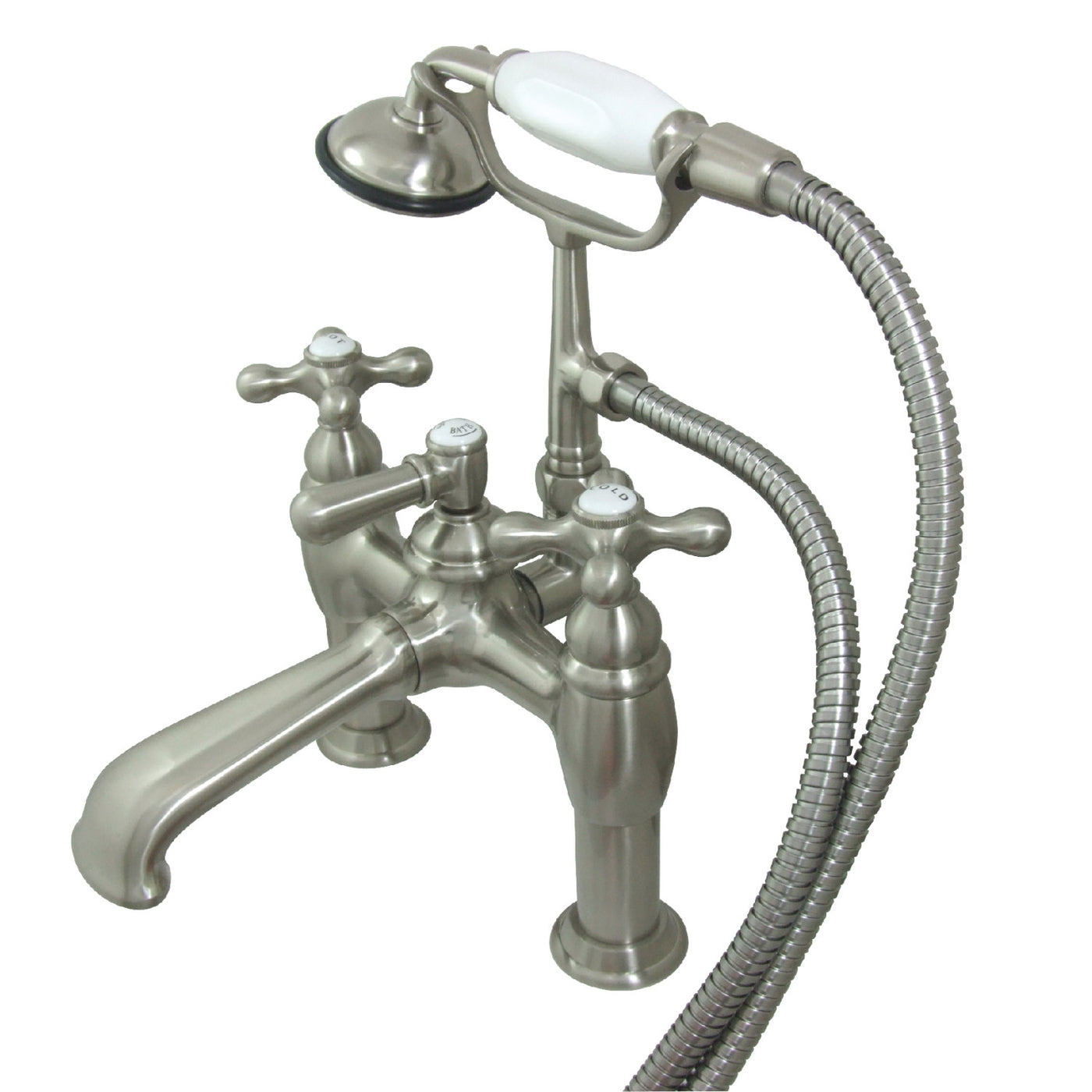 Elements of Design DT6038AX 7-Inch Deck Mount Tub Faucet with Hand Shower, Brushed Nickel