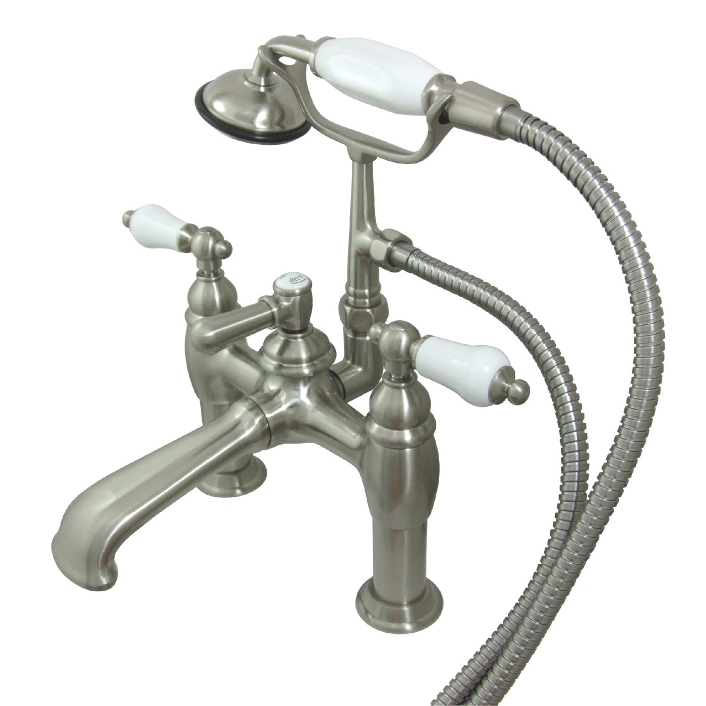 Elements of Design DT6038PL 7-Inch Deck Mount Tub Faucet with Hand Shower, Brushed Nickel