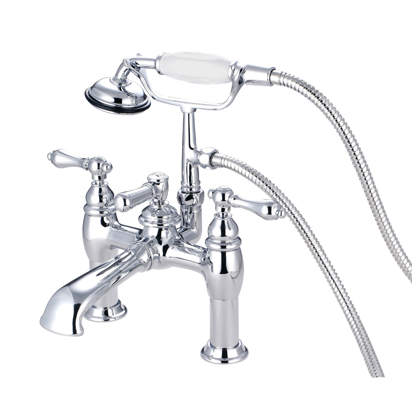 Elements of Design DT6041AL 7-Inch Deck Mount Tub Faucet with Hand Shower, Polished Chrome