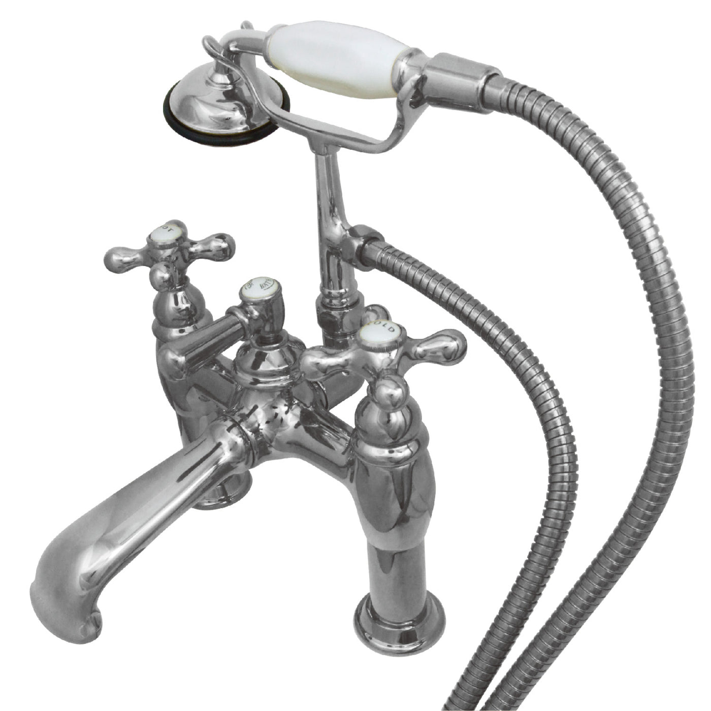 Elements of Design DT6041AX 7-Inch Deck Mount Tub Faucet with Hand Shower, Polished Chrome