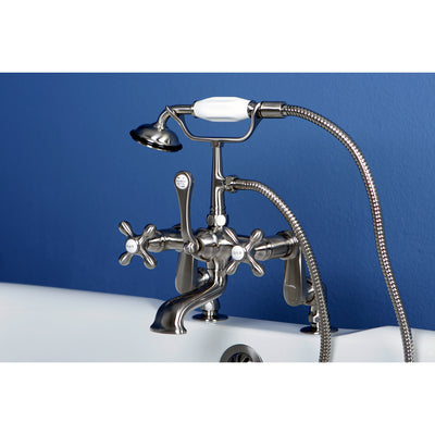 Elements of Design DT6518AX Adjustable Center Deck Mount Tub Faucet, Brushed Nickel