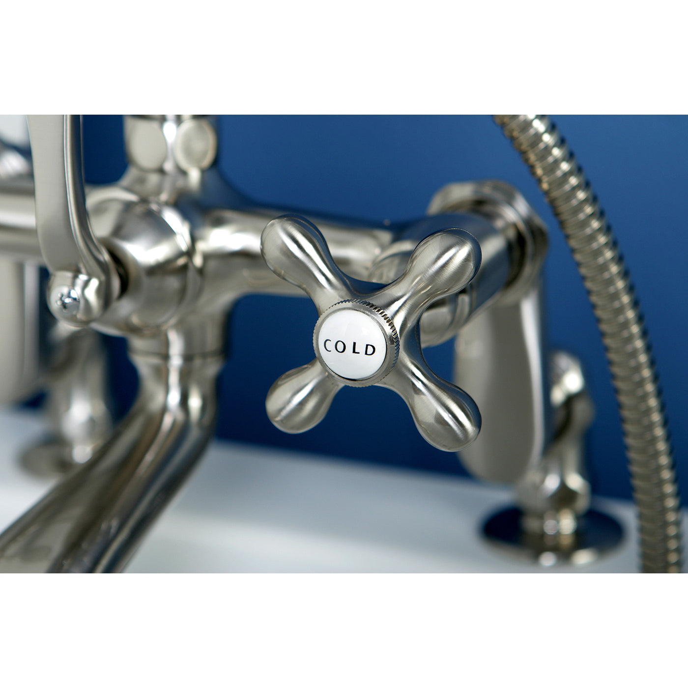 Elements of Design DT6518AX Adjustable Center Deck Mount Tub Faucet, Brushed Nickel