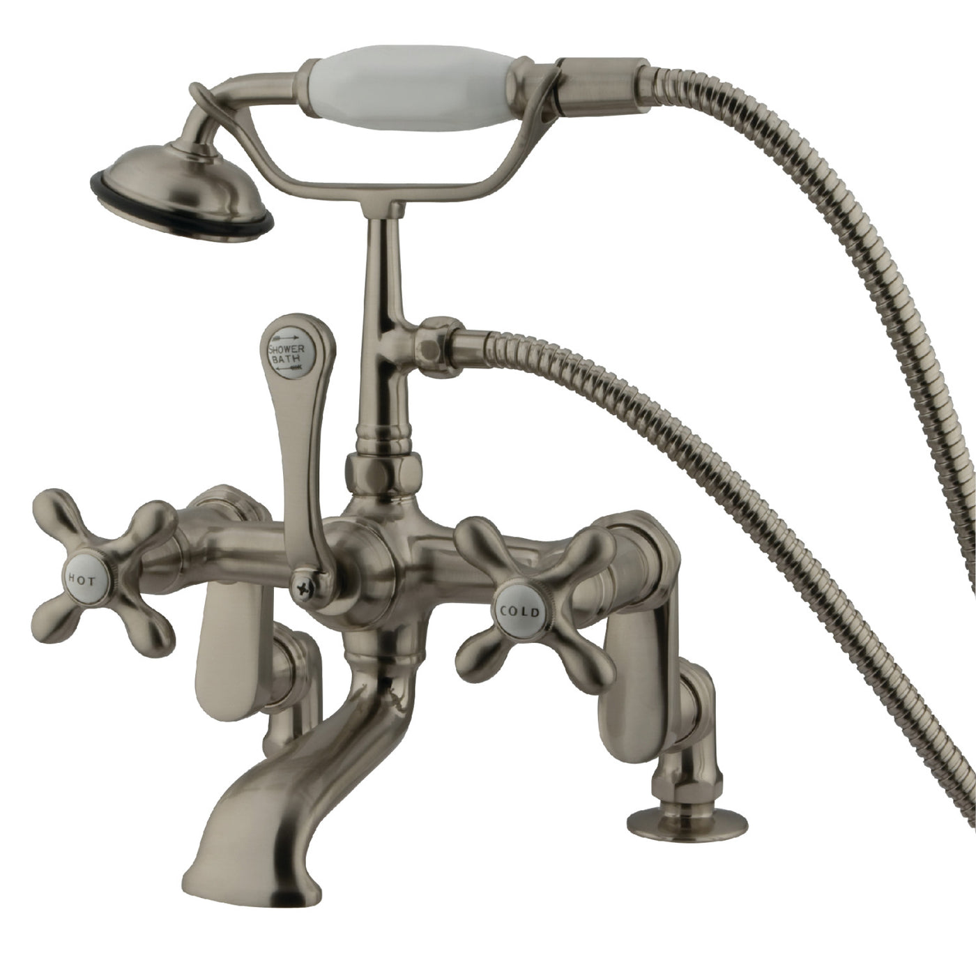 Elements of Design DT6518AX Adjustable Center Deck Mount Tub Faucet, Brushed Nickel