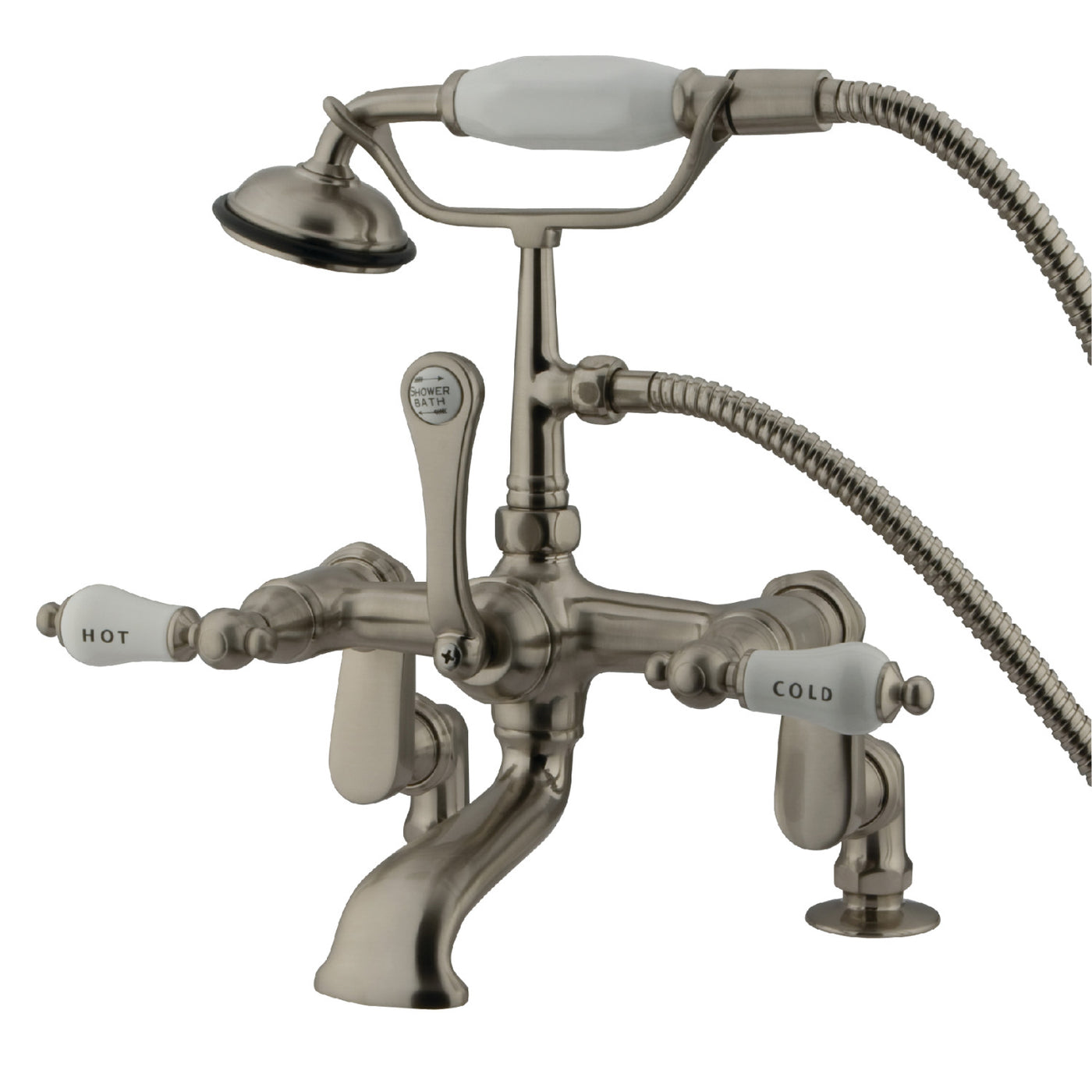 Elements of Design DT6518CL Adjustable Center Deck Mount Tub Faucet, Brushed Nickel