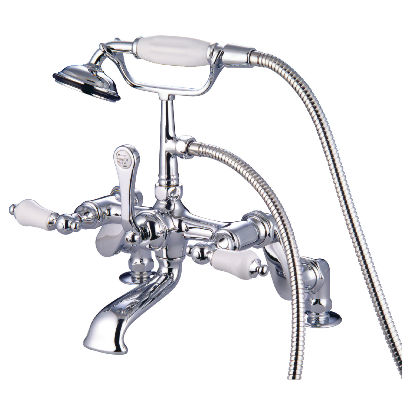 Elements of Design DT6521PL Adjustable Center Deck Mount Tub Faucet, Polished Chrome