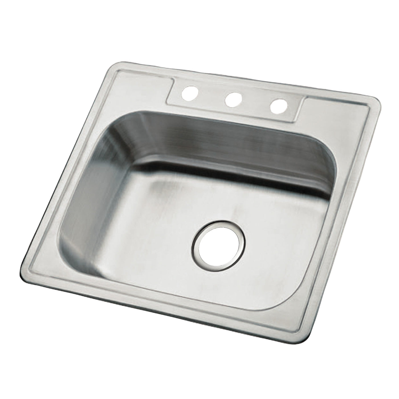 Elements of Design E25228BN 25" Stainless Steel Self-Rimming Single Bowl Drop-In Kitchen Sink, Brushed