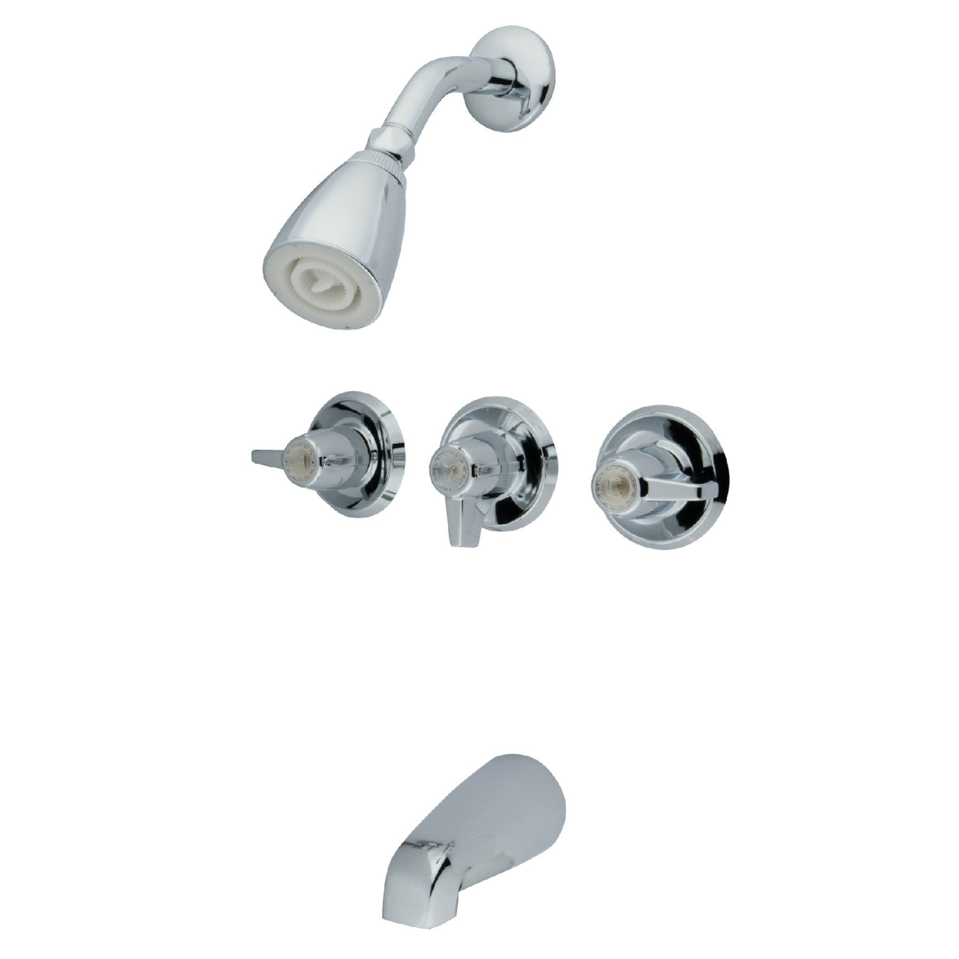 Elements of Design EB130 Three-Handle Tub and Shower Faucet, Polished Chrome