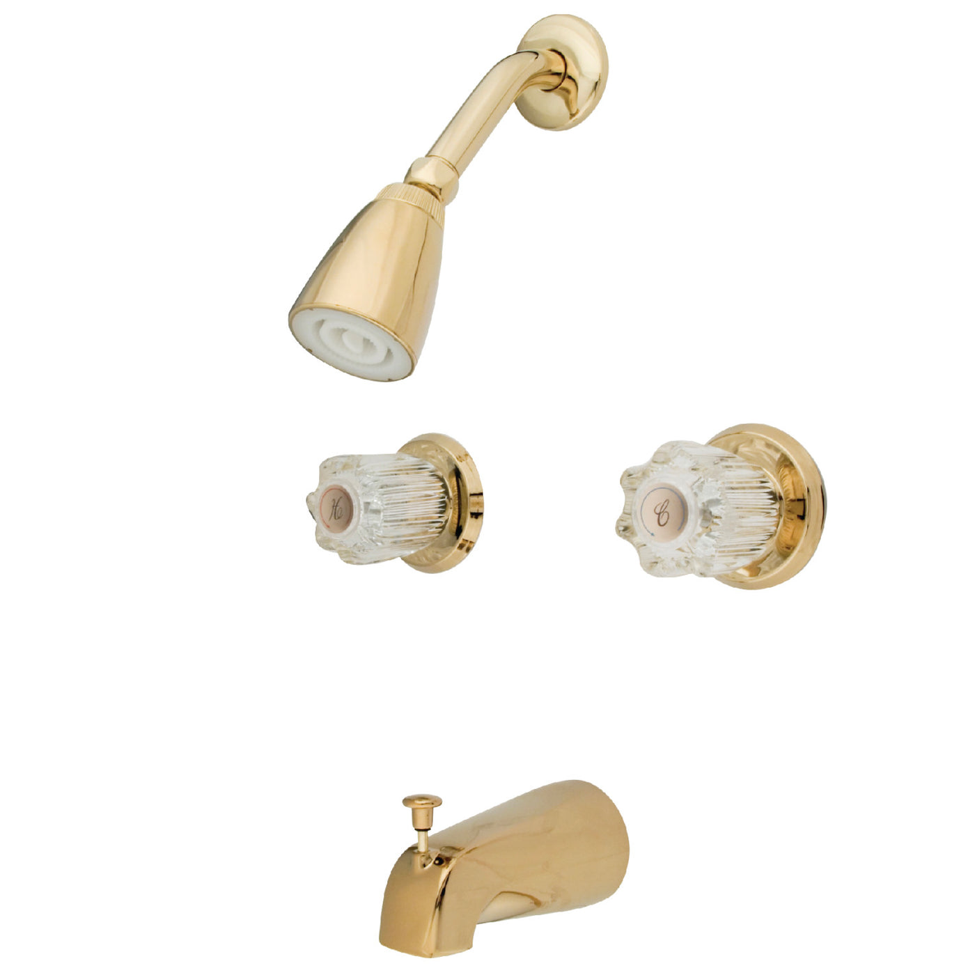 Elements of Design EB142 Two-Handle Tub and Shower Faucet, Polished Brass