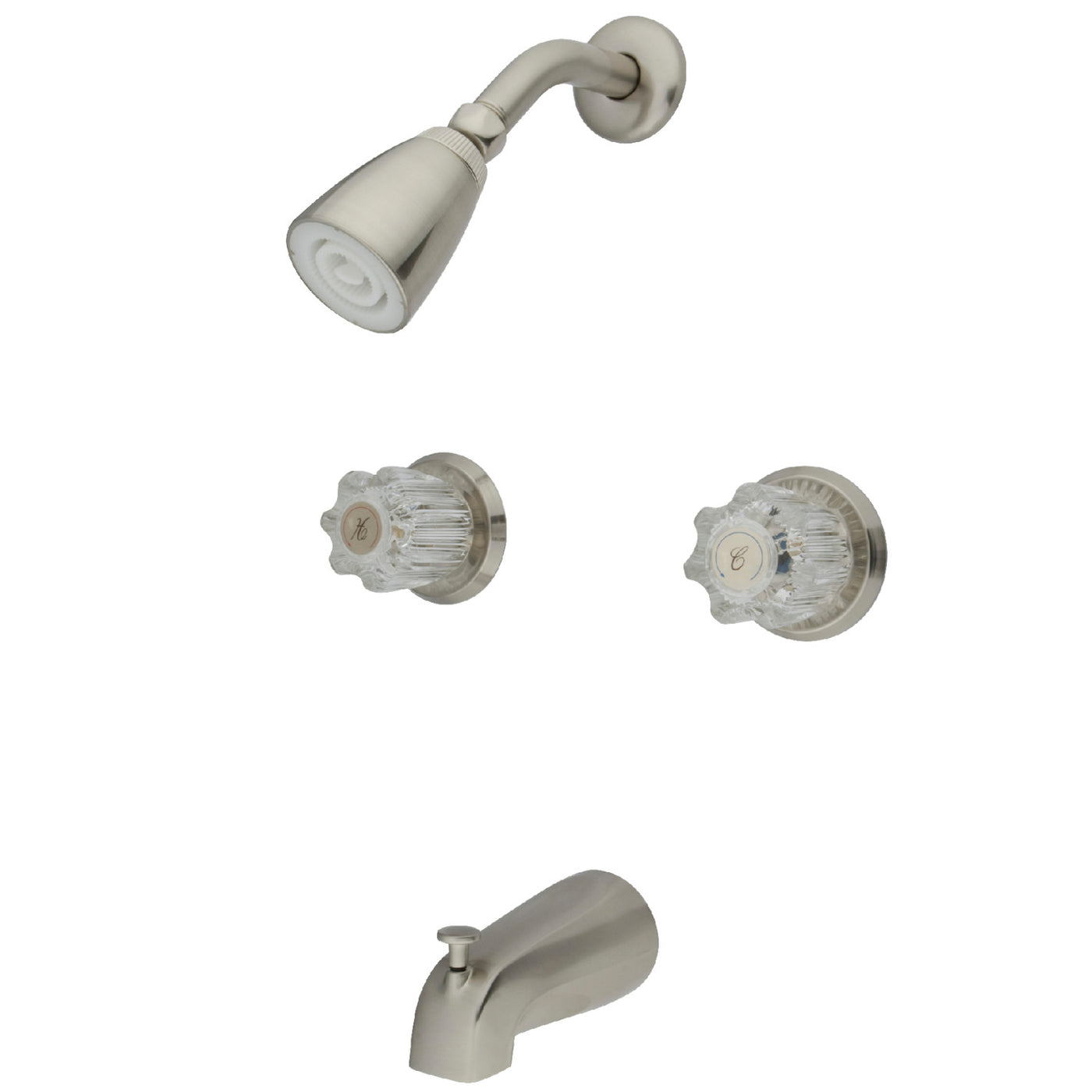 Elements of Design EB148 Two-Handle Tub and Shower Faucet, Brushed Nickel