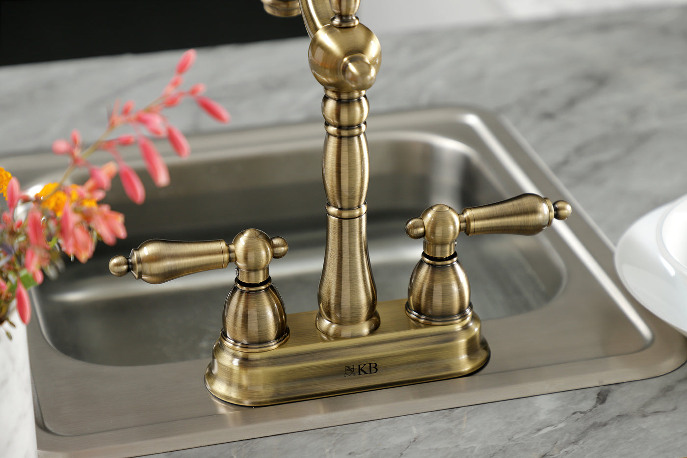 Elements of Design EB1493AL 4-Inch Centerset Bar Faucet, Antique Brass