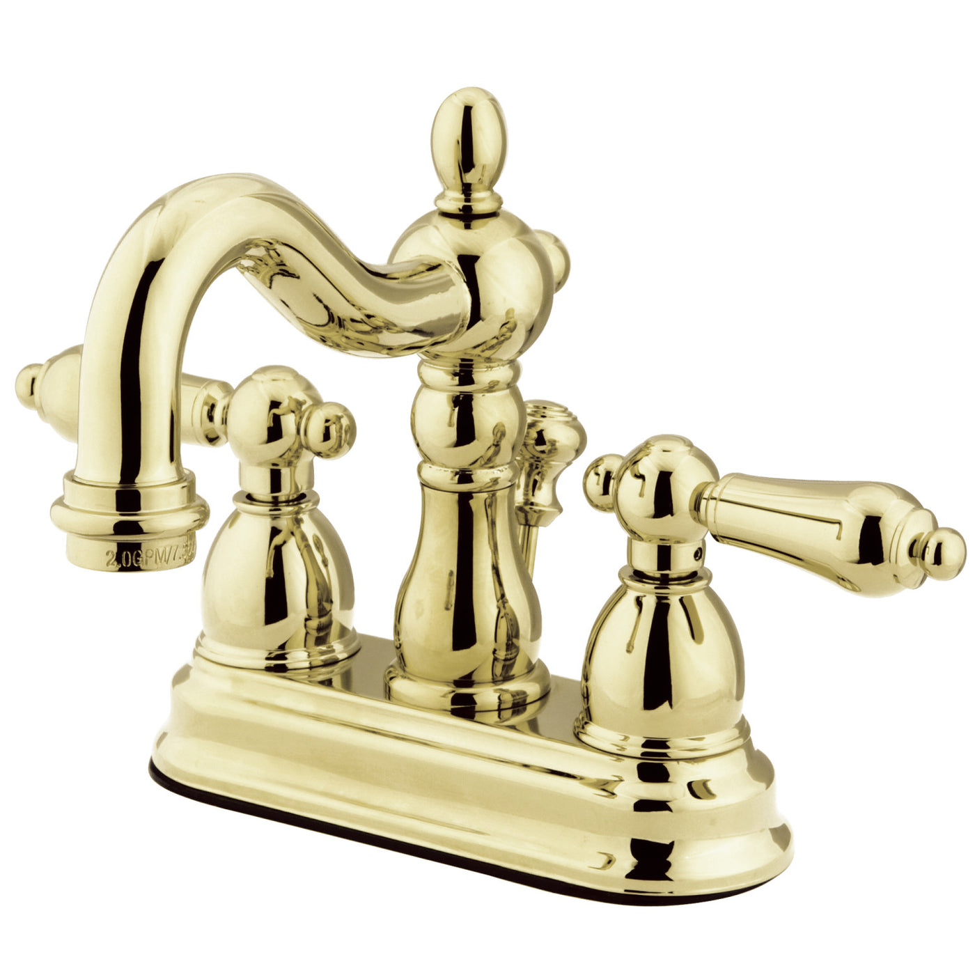Elements of Design EB1602AL 4-Inch Centerset Bathroom Faucet with Plastic Pop-Up, Polished Brass