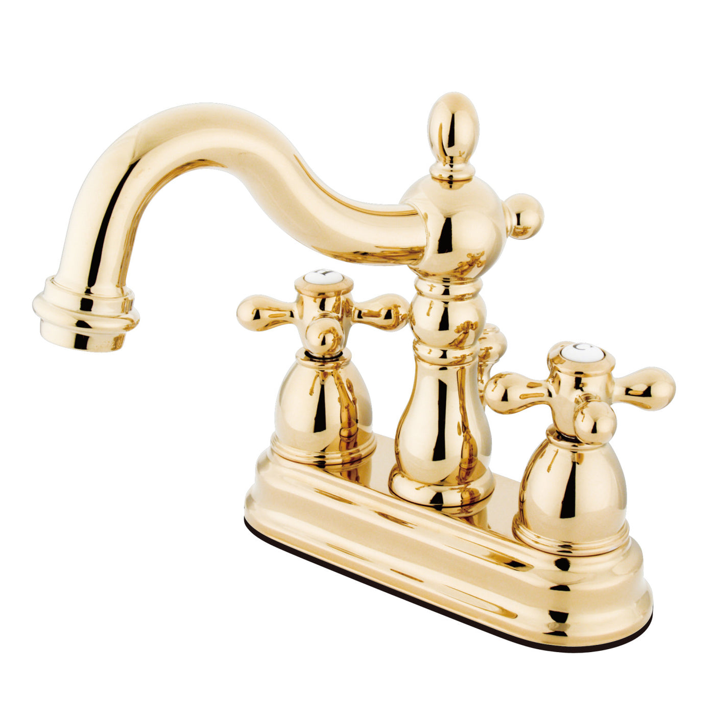 Elements of Design EB1602AX 4-Inch Centerset Bathroom Faucet with Plastic Pop-Up, Polished Brass