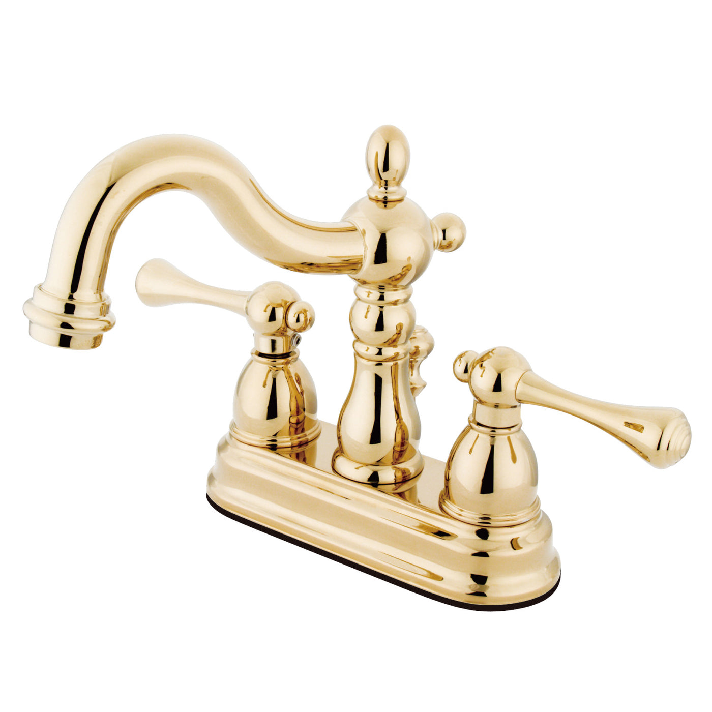 Elements of Design EB1602BL 4-Inch Centerset Bathroom Faucet with Retail Pop-Up, Polished Brass