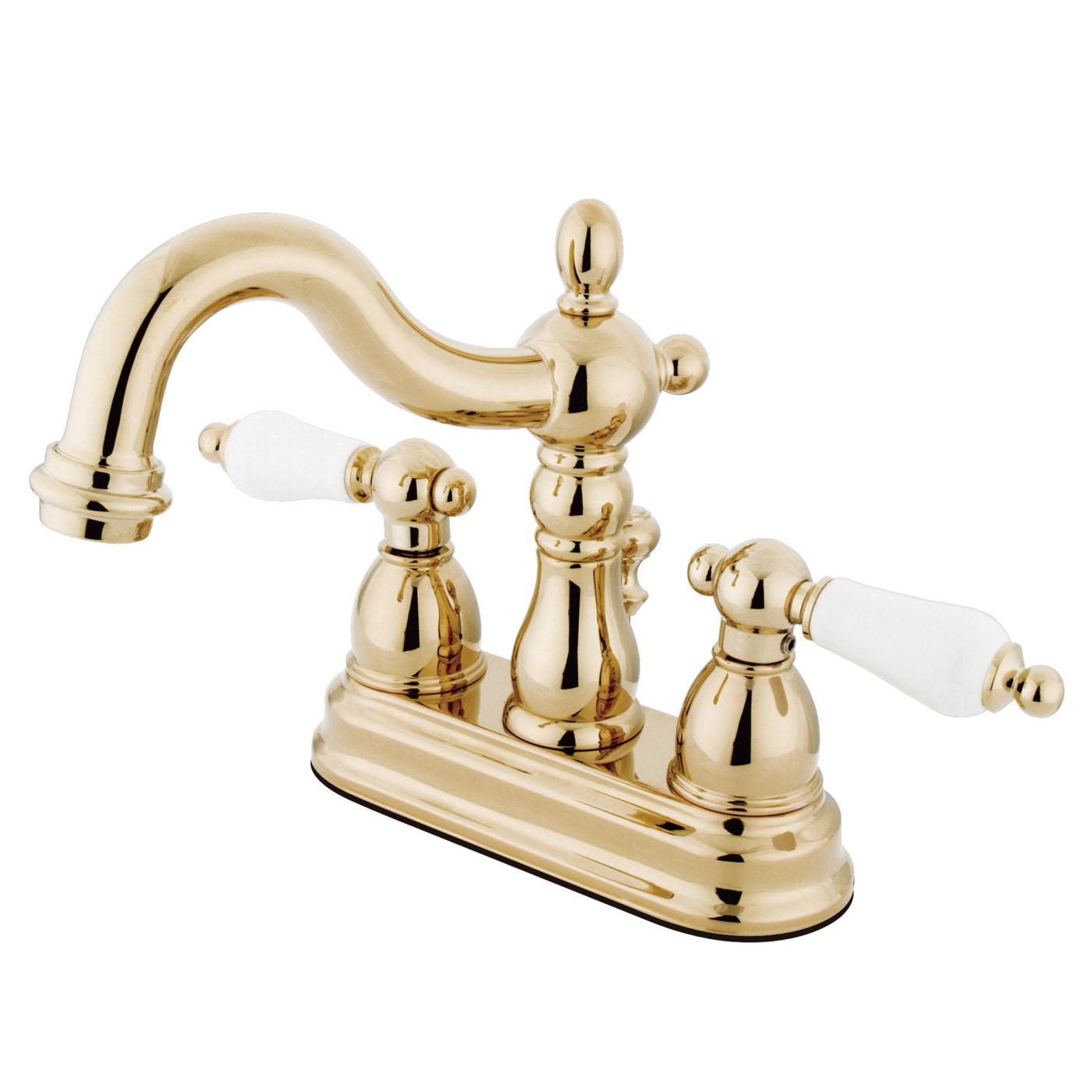 Elements of Design EB1602PL 4-Inch Centerset Bathroom Faucet with Plastic Pop-Up, Polished Brass