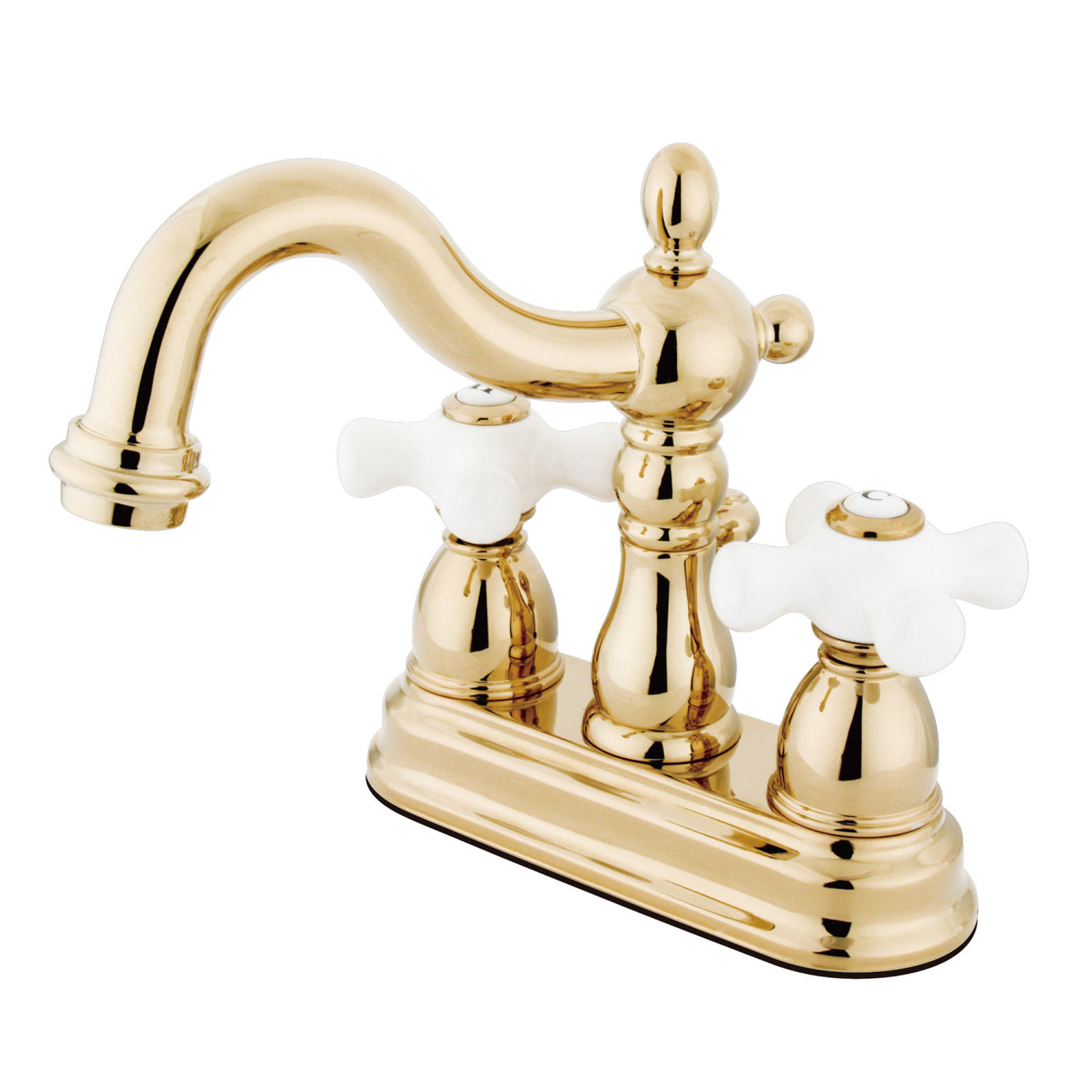 Elements of Design EB1602PX 4-Inch Centerset Bathroom Faucet with Plastic Pop-Up, Polished Brass