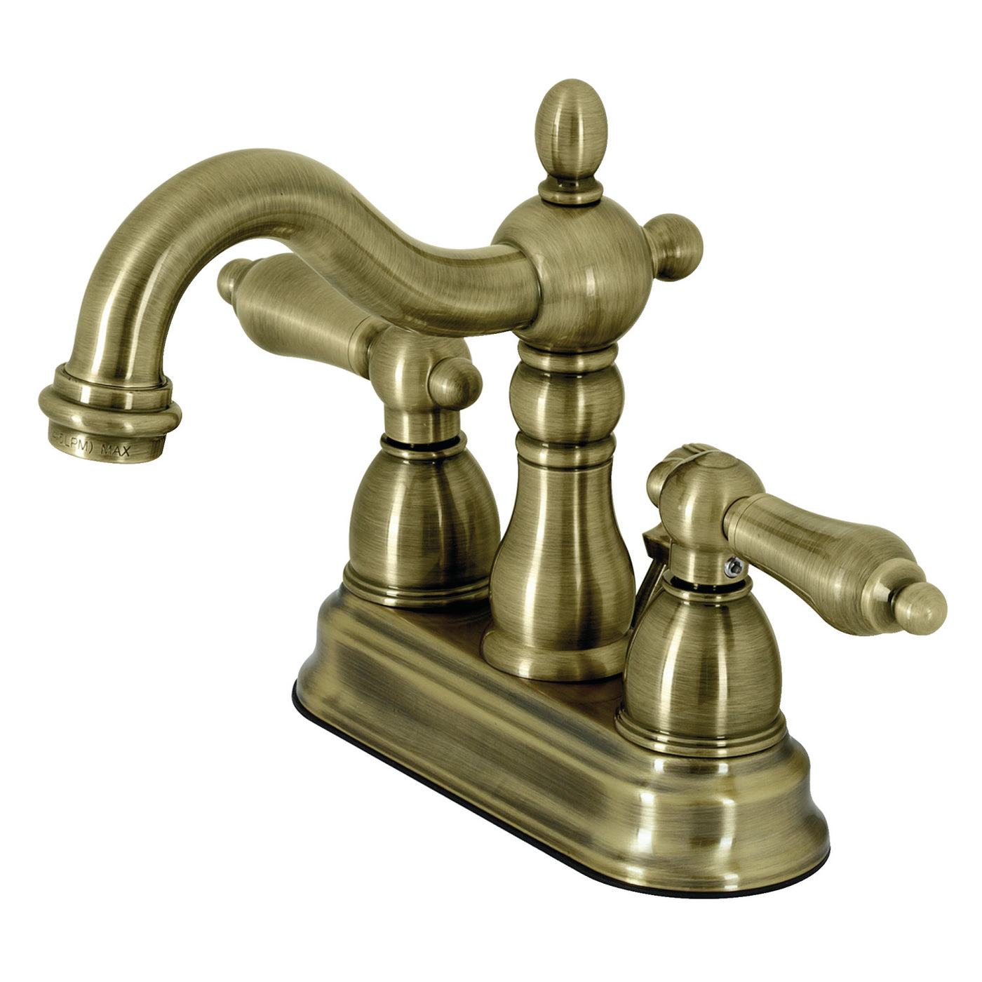 Elements of Design EB1603AL 4-Inch Centerset Bathroom Faucet with Plastic Pop-Up, Antique Brass