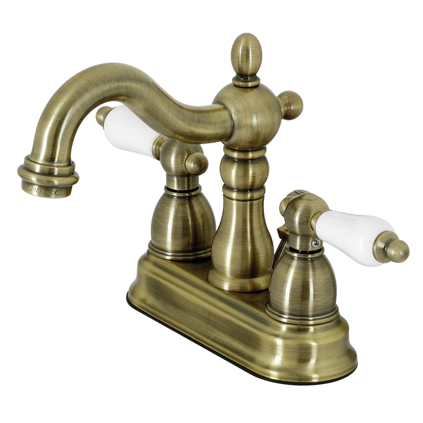 Elements of Design EB1603PL 4-Inch Centerset Bathroom Faucet with Plastic Pop-Up, Antique Brass