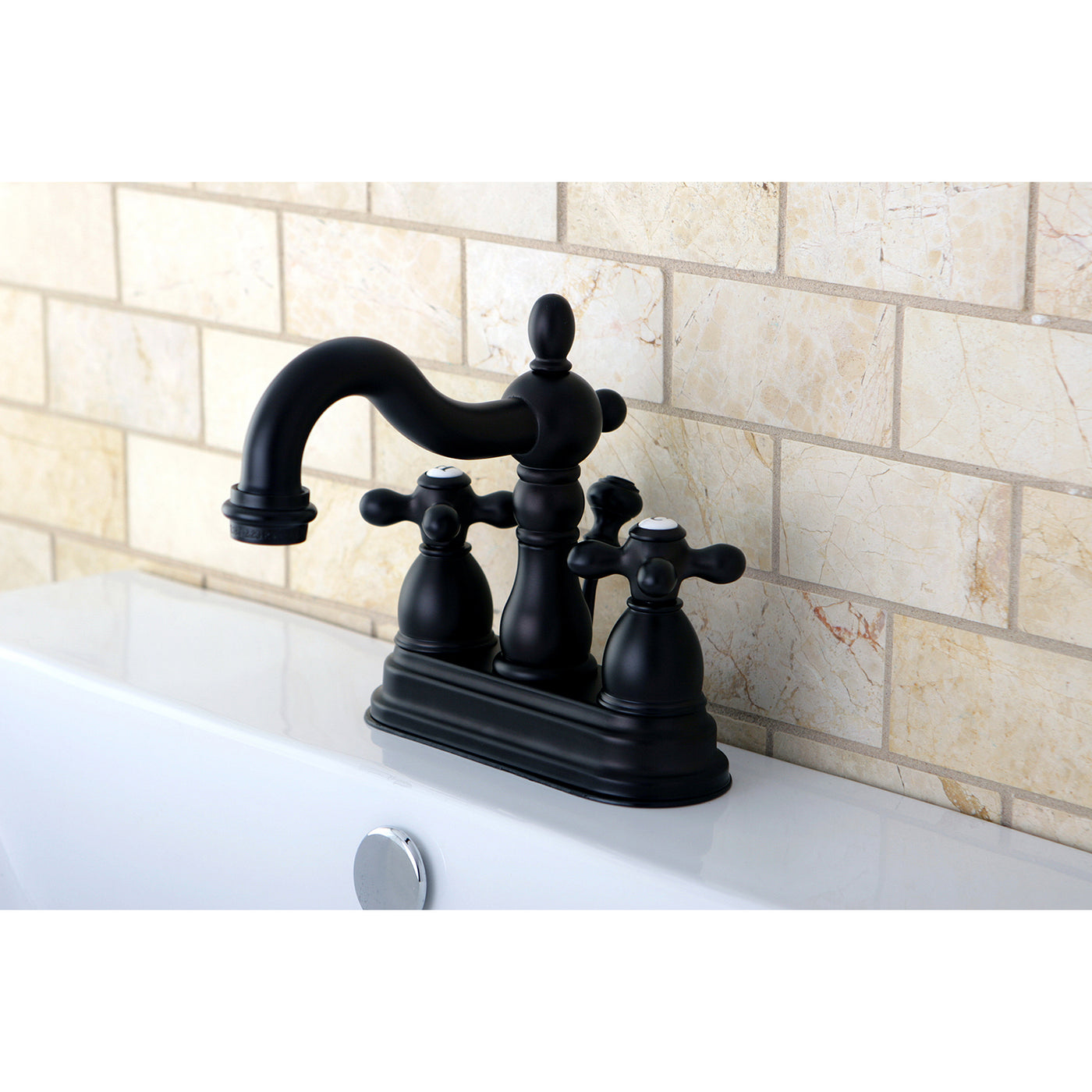 Elements of Design EB1605AX 4-Inch Centerset Bathroom Faucet with Plastic Pop-Up, Oil Rubbed Bronze