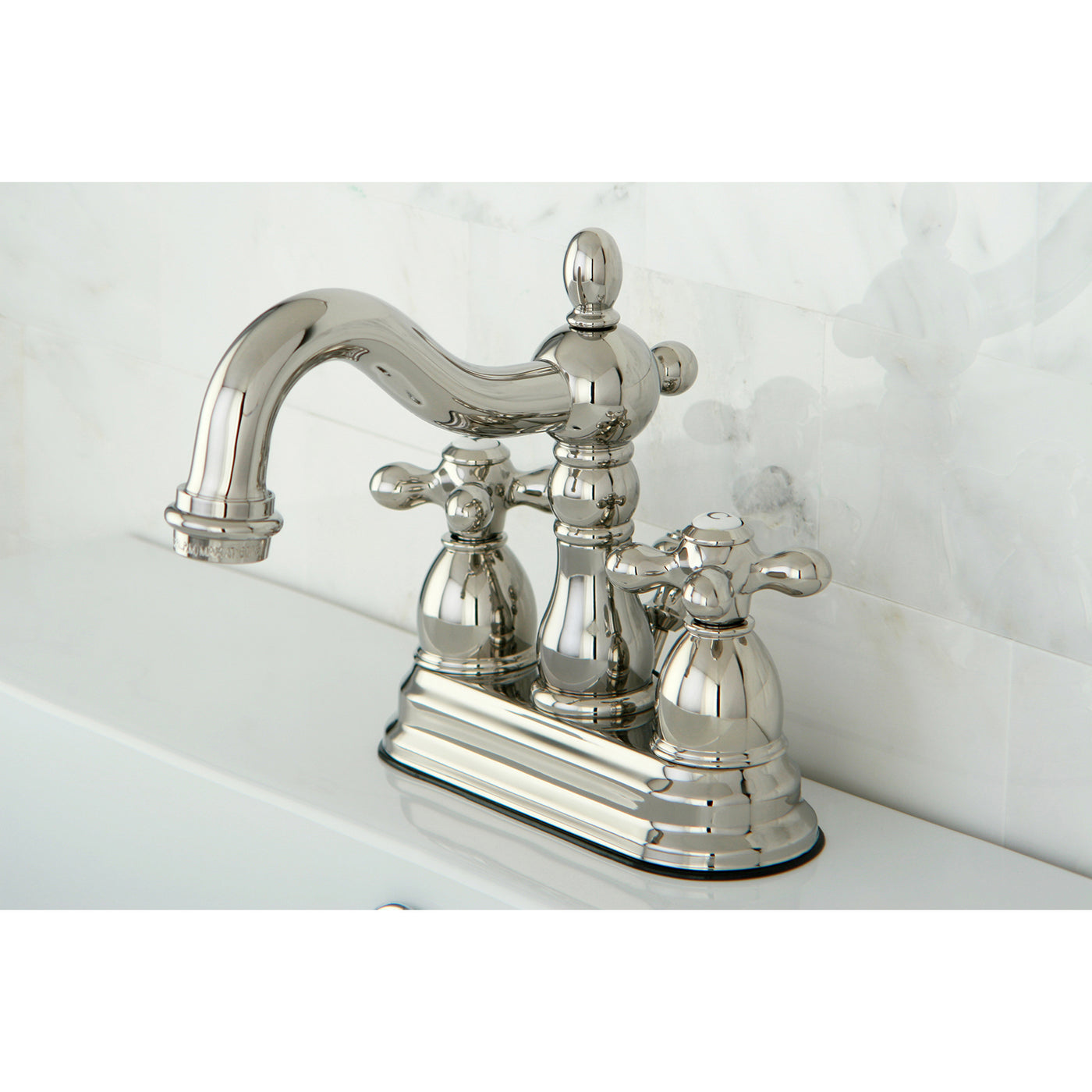 Elements of Design EB1606AX 4-Inch Centerset Bathroom Faucet with Plastic Pop-Up, Polished Nickel