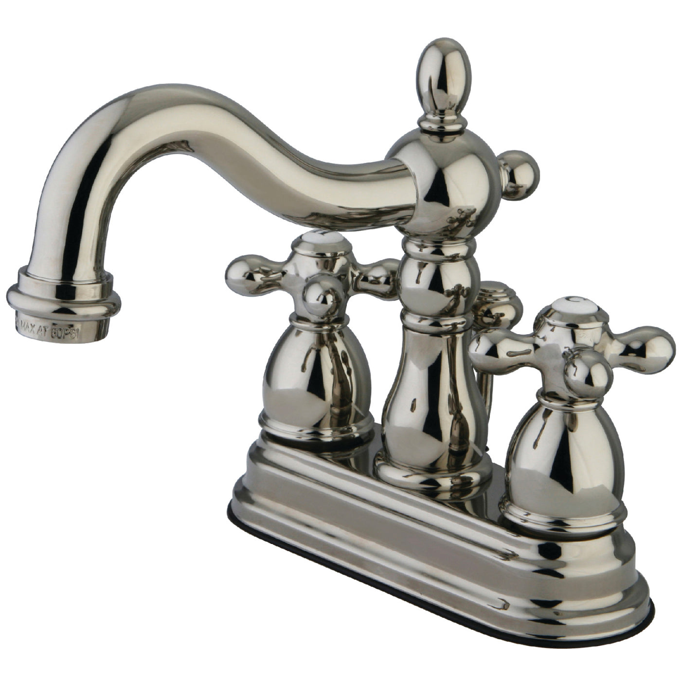 Elements of Design EB1606AX 4-Inch Centerset Bathroom Faucet with Plastic Pop-Up, Polished Nickel