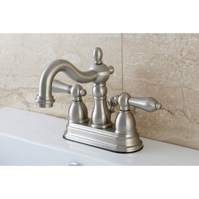 Elements of Design EB1608AL 4-Inch Centerset Bathroom Faucet with Plastic Pop-Up, Brushed Nickel