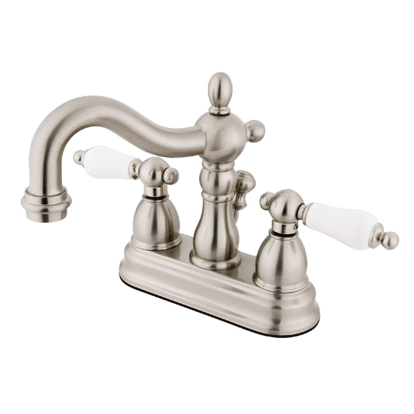 Elements of Design EB1608PL 4-Inch Centerset Bathroom Faucet with Plastic Pop-Up, Brushed Nickel