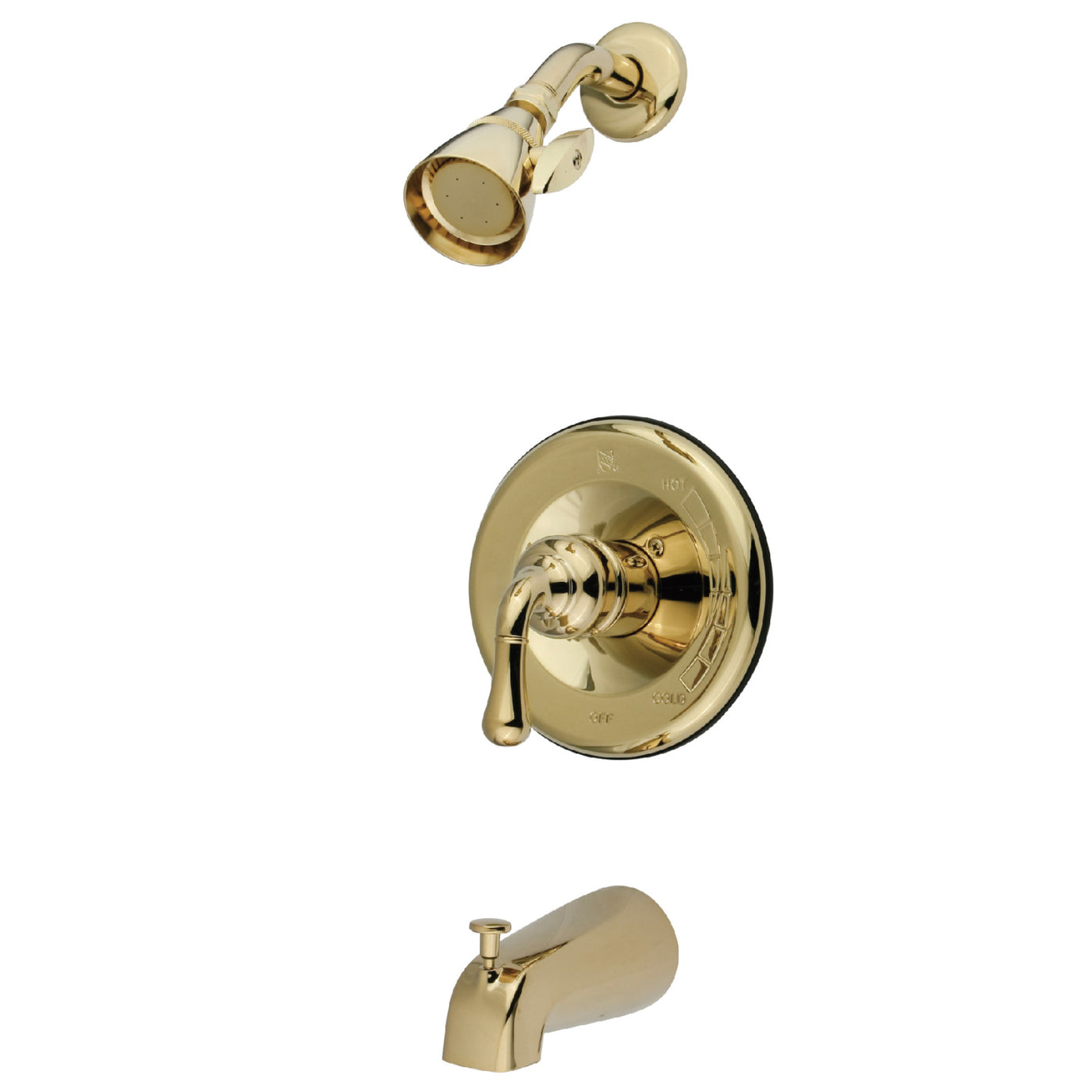 Elements of Design EB1632 Single-Handle Tub and Shower Faucet, Polished Brass