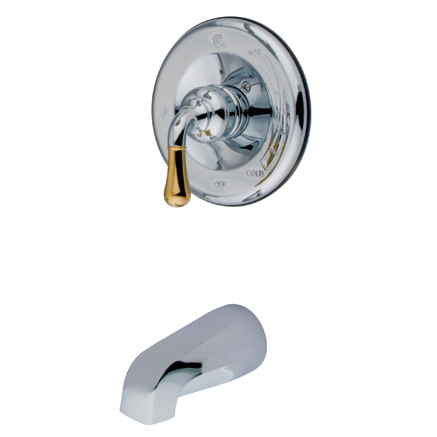 Elements of Design EB1634TO Pressure Balanced Tub Only Faucet, Polished Chrome/Polished Brass