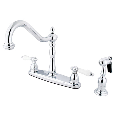 Elements of Design EB1751PLBS Centerset Kitchen Faucet with Brass Sprayer, Polished Chrome