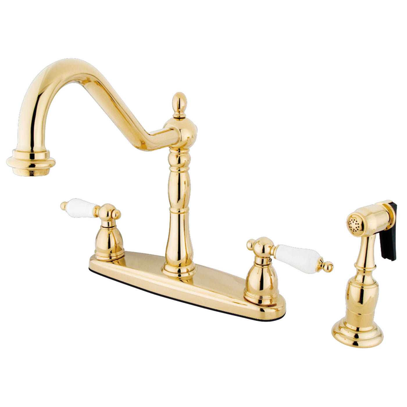 Elements of Design EB1752PLBS Centerset Kitchen Faucet with Brass Sprayer, Polished Brass