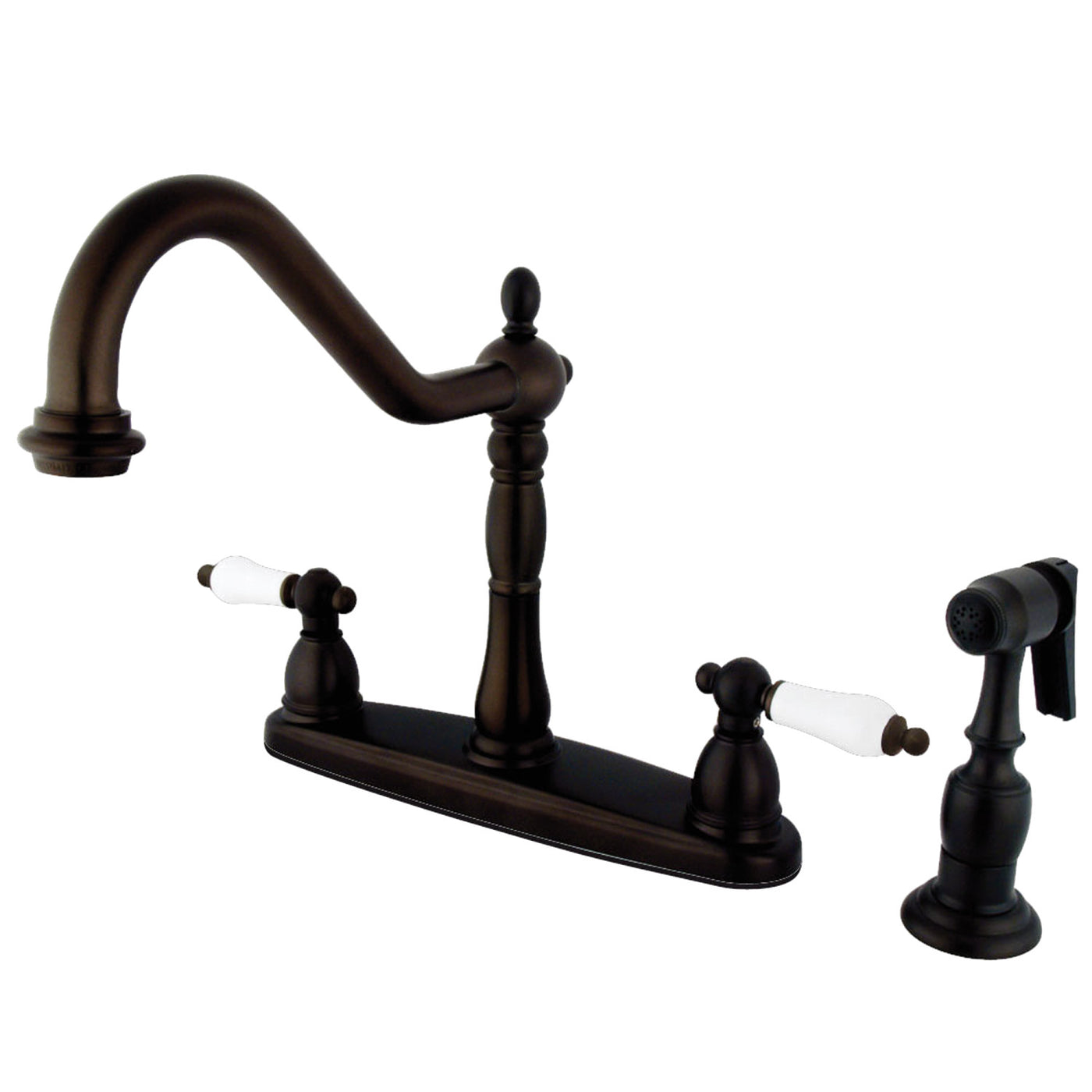 Elements of Design EB1755PLBS Centerset Kitchen Faucet with Brass Sprayer, Oil Rubbed Bronze