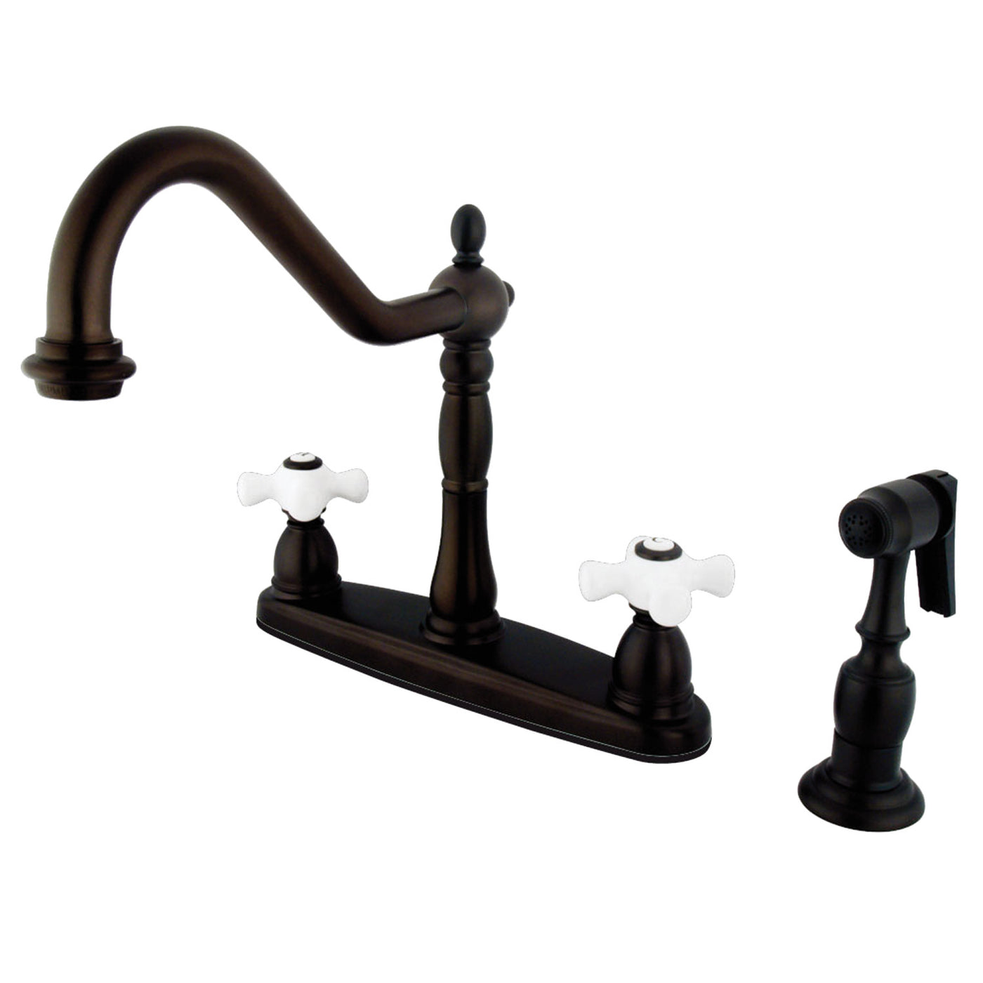 Elements of Design EB1755PXBS Centerset Kitchen Faucet with Brass Sprayer, Oil Rubbed Bronze