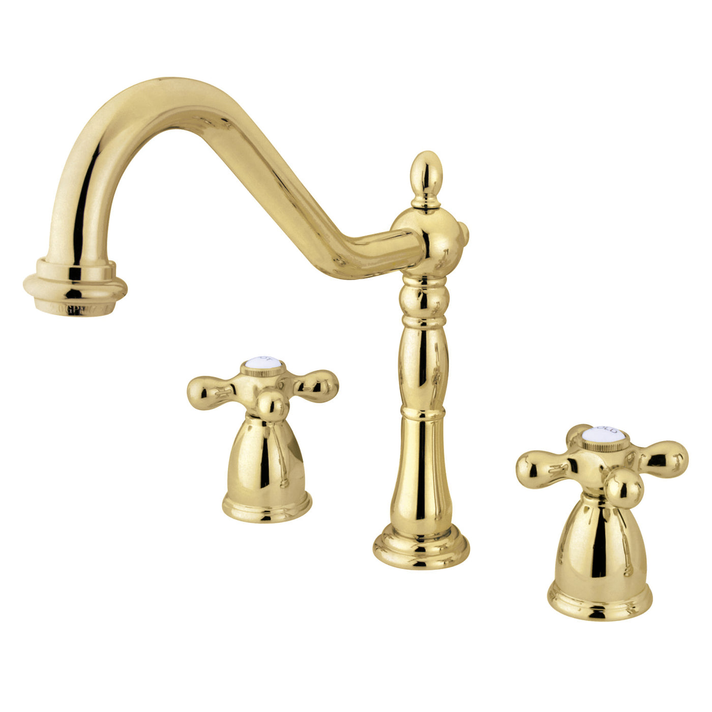 Elements of Design EB1792AXLS Widespread Kitchen Faucet, Polished Brass