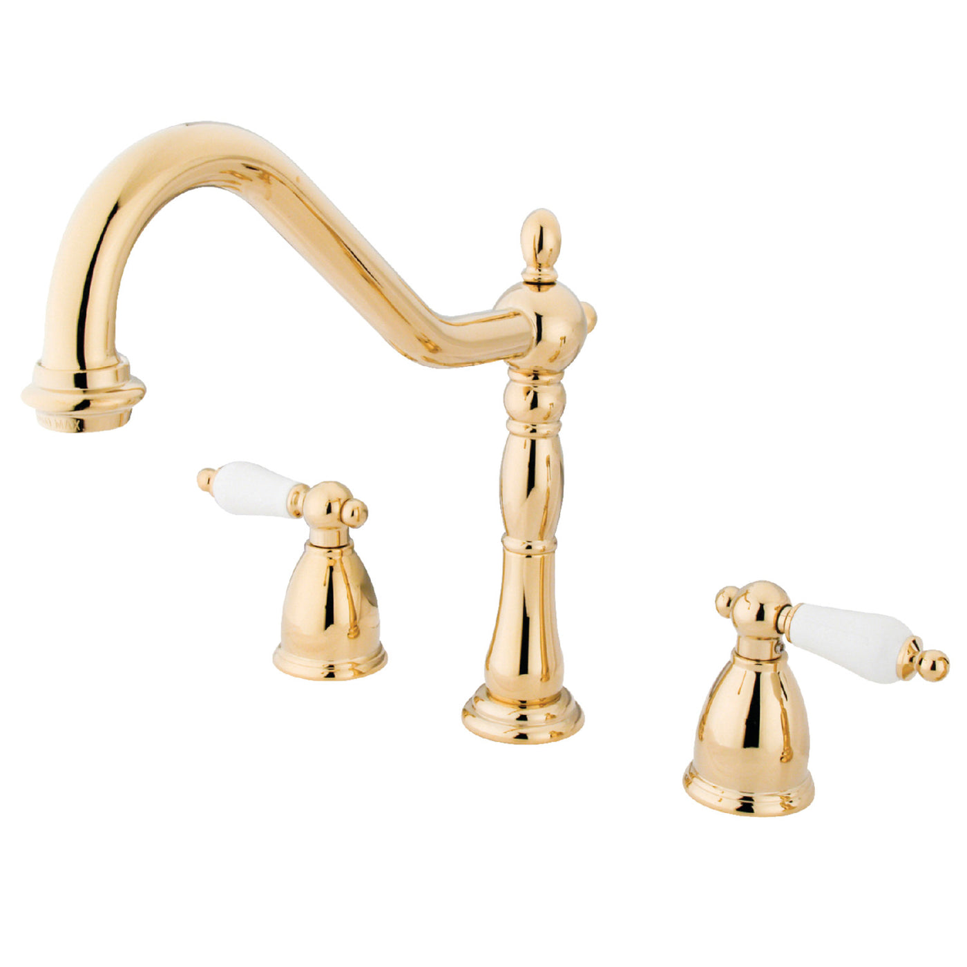 Elements of Design EB1792PLLS Widespread Kitchen Faucet, Polished Brass
