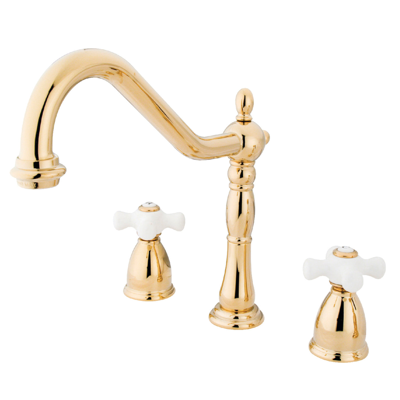 Elements of Design EB1792PXLS Widespread Kitchen Faucet, Polished Brass
