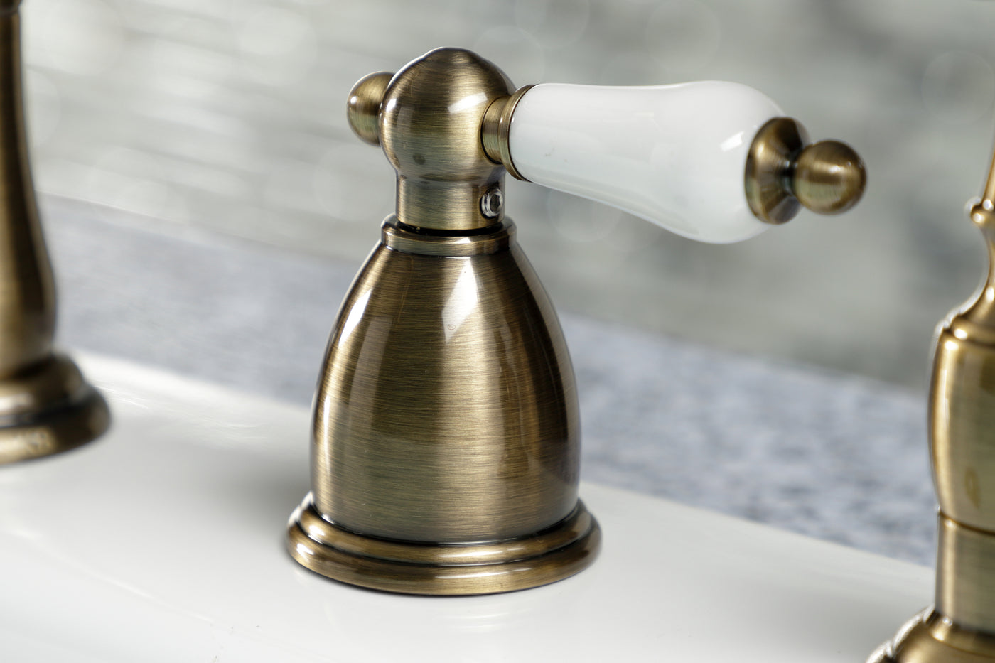 Elements of Design EB1793PLBS Widespread Kitchen Faucet with Brass Sprayer, Antique Brass