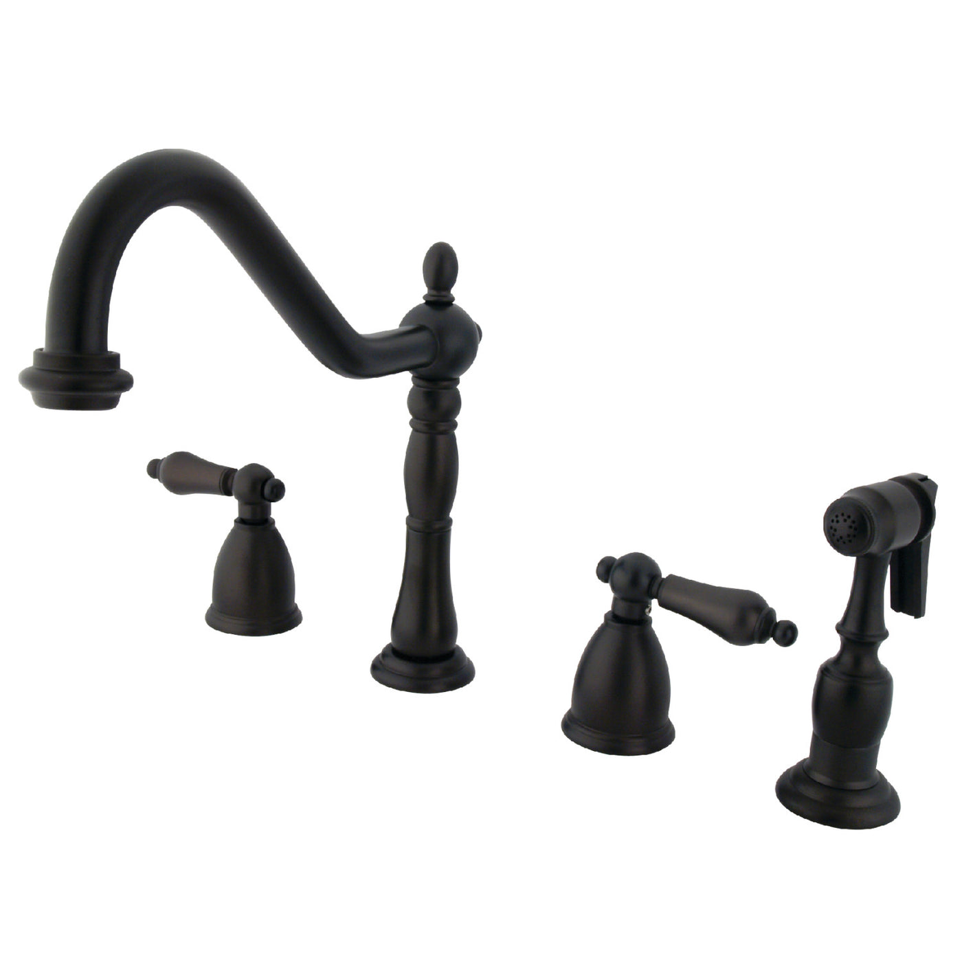 Elements of Design EB1795ALBS Widespread Kitchen Faucet with Brass Sprayer, Oil Rubbed Bronze