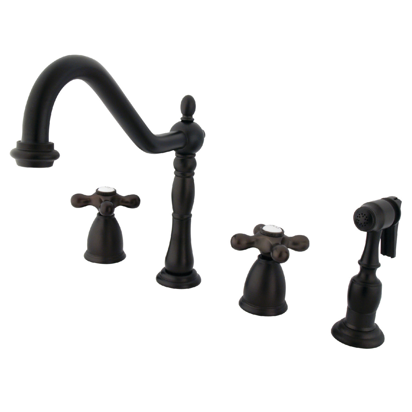 Elements of Design EB1795AXBS Widespread Kitchen Faucet with Brass Sprayer, Oil Rubbed Bronze