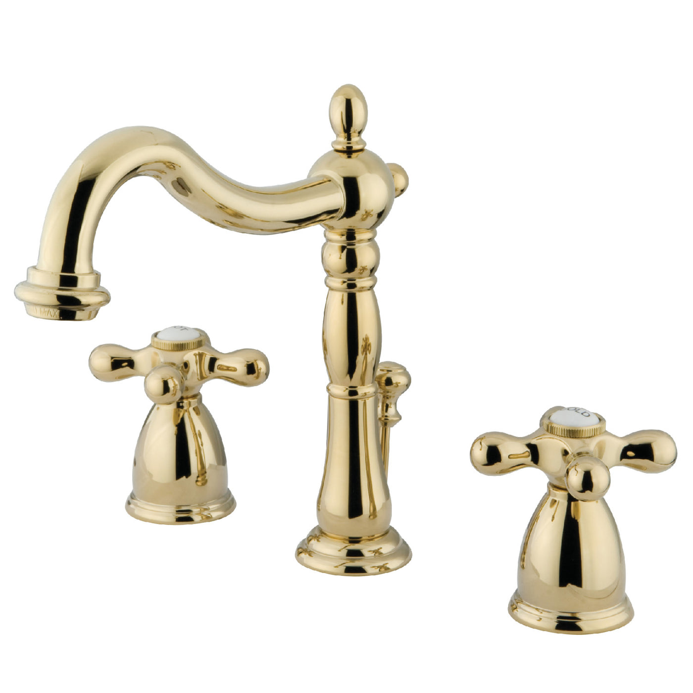 Elements of Design EB1972AX Widespread Bathroom Faucet with Brass Pop-Up, Polished Brass