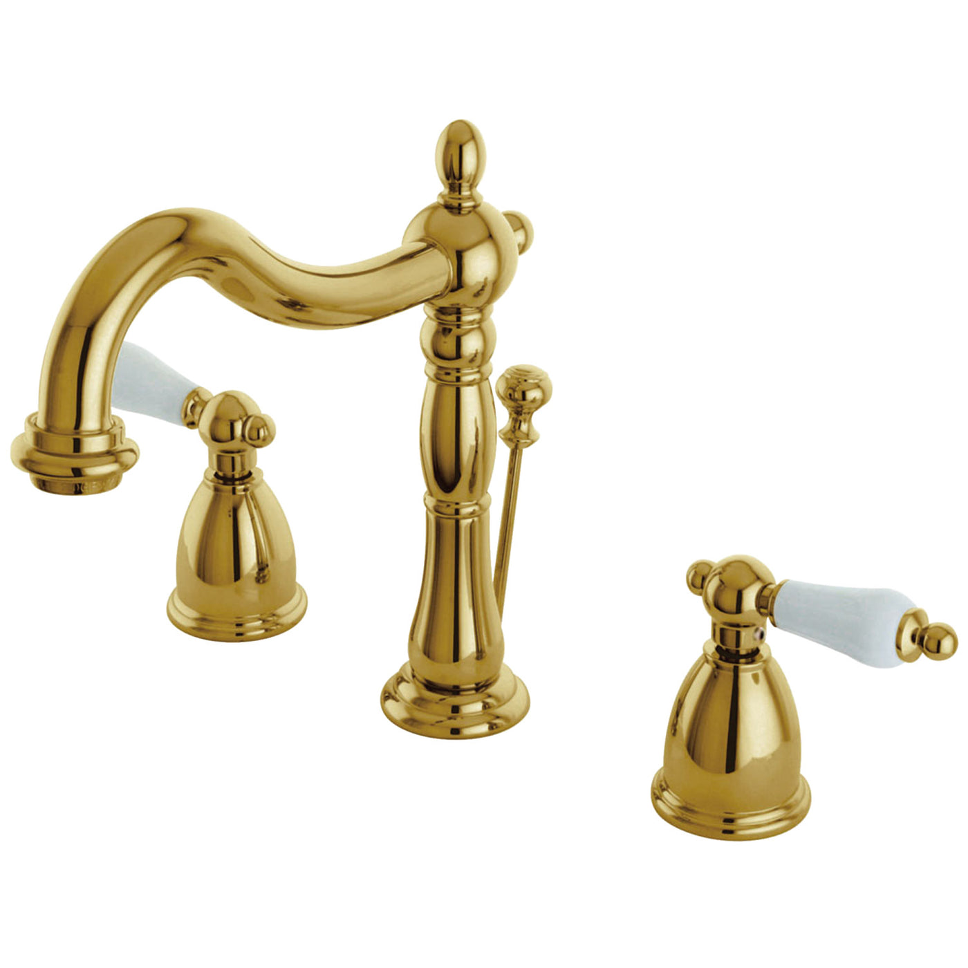 Elements of Design EB1972PL Widespread Bathroom Faucet with Brass Pop-Up, Polished Brass