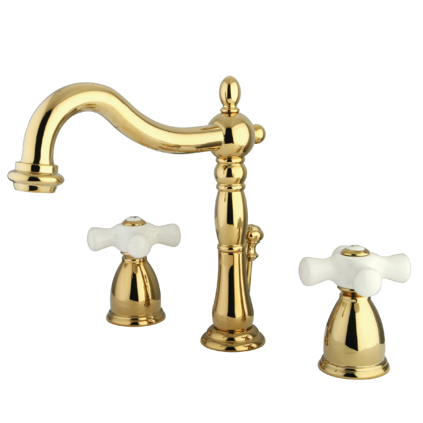 Elements of Design EB1972PX Widespread Bathroom Faucet with Brass Pop-Up, Polished Brass