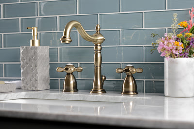 Elements of Design EB1973AX Widespread Bathroom Faucet with Brass Pop-Up, Antique Brass