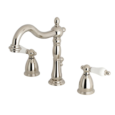 Elements of Design EB1976PL Widespread Bathroom Faucet with Brass Pop-Up, Polished Nickel